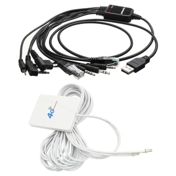 1 Бр USB Кабел за Програмиране и 1 бр Ts9 Конектор 28Dbi Засилване на 3G и 4G Lte Антена Външна Wifi Антена с Усилвател на Сигнала