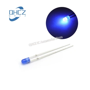 100шт 3 ММ Безгранична Синя LED Светоизлучающий Диоден Лампа Мъниста Отделят Безгранична Дълъг Болт Показател F3 за 