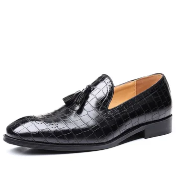 2020 Луксозни маркови мъжки модела обувки в света на стил, висококачествени мъжки обувки от крокодилска кожа, вечерни модел обувки за нощен клуб, по-големи Размери 48