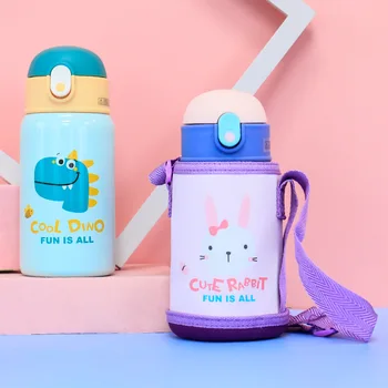 2020 нов карикатура аниме лъв вакуумна колба преносима детска чанта прыгающая чаша за вода от неръждаема стомана бутилка за вода за момичета и момчета