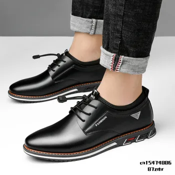 2022 Нови мъжки класически бизнес мъжки модел обувки Модерен Елегантни официални сватбени обувки Мъжки Офис Oxfords без Закопчалка мъжки