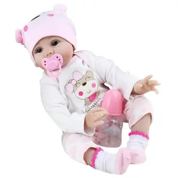 22 инча 55 см Baby Realista Кукла Момиче Бебета Силиконови Кукли, Играчки За Деца Коледен Подарък Bonecas За Деца