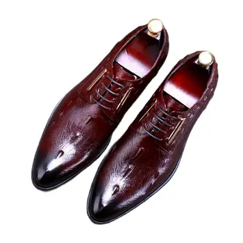 23705 Новост Зимата, Популярна Бизнес Кожени обувки с крокодиловым модел, мъжки Модни мъжки обувки на британския стил