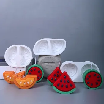 3D Моделиране Плодови Свещ Диня Силиконова Форма на DIY Шоколад Форма За Печене на Торта, Ароматна Свещ Осъществяване на Домашен интериор