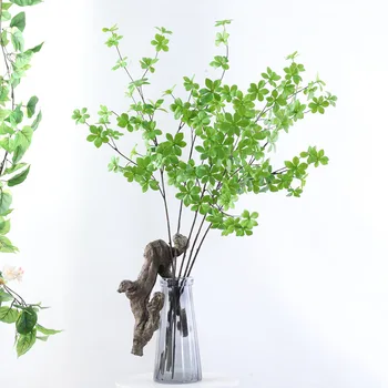 5 Клони 102 СМ, Зелени Изкуствени Растения Листата на Дървото Украса Домашен Офис DIY Материали Фалшиви Растения Украшение