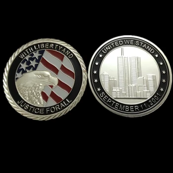 50 броя Не Магне 2001 възпоменателна монета са подбрани от 11 септември Америка сувенир сребърно покритие Съединените Щати 911 орел монети