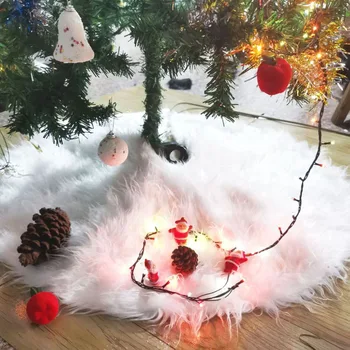 90 см (36 инча), Бяла Коледна Елха Пола Плюшен Коледно Дърво Килим Весели Коледни Коледни Декорации Украшение Нова Година Начало Декор