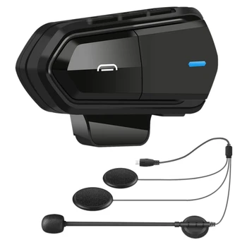 B35 Микрофон Вътрешна Комуникация за Мотоциклет, Bluetooth 5,0 Слушалки За Шлем Переговорное Устройство FM-радио HI-FI Качество на Звука на Siri