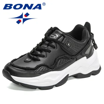 BONA 2022 Нови Дизайнерски Висококачествени Модни Маратонки Мъжки Дишащи Модерни Ежедневни Леки Пешеходни Обувки Мъжки Обувки За Почивка