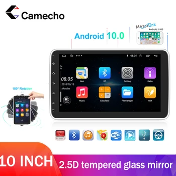 Camecho 1 Din Мултимедиен Плейър от 10 инча Универсален Сензорен Екран Авто Радио Android GPS Въртене на Видео За VW Toyota