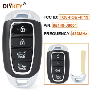 DIYKEY OEM/Вторичен пазар 4 бутона Умно дистанционно Ключодържател 433 Mhz за Hyundai Кона 2018 2019 2020 P /N: 95440-J9001 FCC: TQ8-FOB-4F19