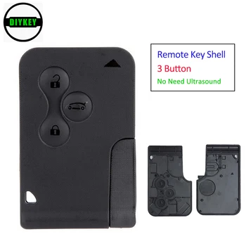 DIYKEY Smart Remote Key Shell 3 Бутона Калъф за ключове, Подмяна на Renault Megane Scenic (Не се изисква ултразвук)