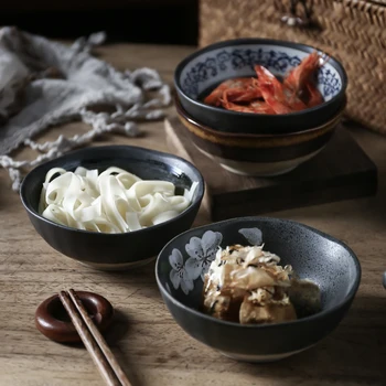 FANCITYRetro прибори креативна керамична купа домашно приготвена храна порцеланова купа ориз и купа десерт купата на набор от суповых мисок