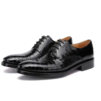 hulangzhishi/ нов внос на Мъжки модел обувки от крокодилска кожа, бизнес мъжки официалната обувки, удобни Мъжки обувки от крокодилска кожа