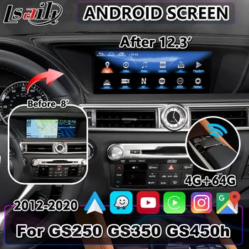 Lsailt CP AA 12,3 инча Android Автомобилен Мултимедиен Интерфейс за Възпроизвеждане на Екрана, За да Lexus GS250 GS350 GS450H GS 350 Контрол на Мишката 2012-2020
