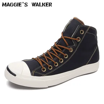 Maggie's Уокър/ Ново записване, мъжки парусиновая ежедневни обувки, младежка мода парусиновая пешеходната обувки на платформа с шнур, Размерите 39-43