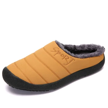 UncleJerry/Нови Зимни чехли за мъже и жени, топла домашна обувки, Непромокаеми Нескользящие Домашни чехли, Големи размери