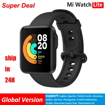 Xiaomi Смарт Часовници Mi Watch Lite Bluetooth GPS 5ATM Водоустойчив Умен Часовник Фитнес наблюдение на сърдечната честота mi band Глобалната Версия