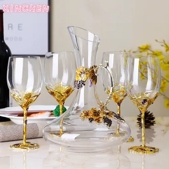XINCHEN Емайл Безоловен Кристална Чаша За Вино Гарафа, Творчески Вино Чаша, Висококачествен Сватбен Подарък