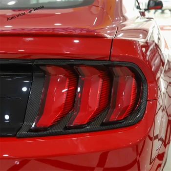 Yimaautotrims Задна Задна Светлина Задните Светлини Рамка Лампи Капак Завърши Подходящ За Ford Mustang 2018 2019 2020 ABS Въглеродни Влакна Външен Вид