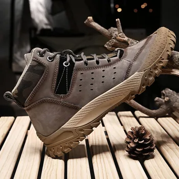 Висококачествени мъжки обувки, ръчно изработени от естествена кожа, колекция от 2022 г., в есенно-зимната нова мъжки Ежедневни обувки, улични топли нескользящие маратонки 44