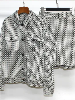 Дамска Свободна блуза с писмото принтом или Ластични Шорти с висока талия, Женска Риза с отложным яка и дълъг ръкав или Случайни Комплект Къси панталони
