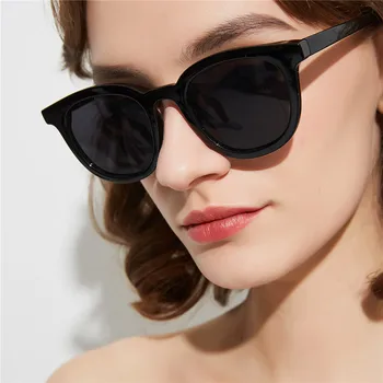 Дамски Ретро Класически Кръгли Слънчеви Очила Мъжки Маркови Дизайнерски Слънчеви Очила Дамски Реколта Метални Рамки Черни лещи Очила с UV400