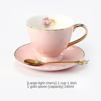 Европейският Керамичен Комплект Чаени Чаши Творчески Сладко Сватбата На Кралския Чай Чинийка, Лъжичка Малко Цвете Подарък Кутия Кубек Посуда За Напитки Чаена Чаша