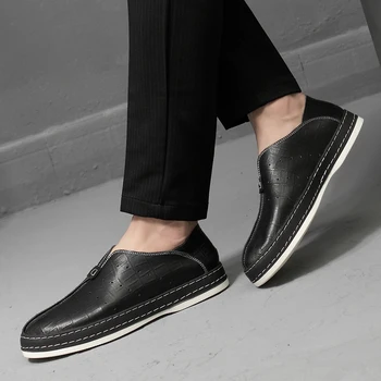 ежедневни нова ежедневни обувки за почивка, черна мъжки мъжки обувки 2020, мъжки ежедневни обувки за пролетно zapatos, дишаща мъжки обувки, разпродажба, мъжки обувки