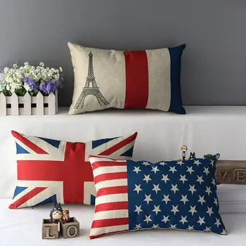 Калъфка за възглавница с флага, Френски национален флаг Union Jack Звезди и Ленти на талията калъфка калъфка на едро