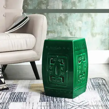 Китайски стил архаизирует порцеланов стол квадрата хол на хотела, кабинет рокля в зелен цвят порцелан керамични табуретка