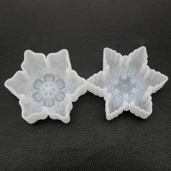 Коледна Снежинка За Производство на Свещи Силиконова Форма на DIY Ароматна Свещ Гипсови Инструменти За Производство на шоколадови Бонбони 3D Снежинка Форма За Торта на Едро