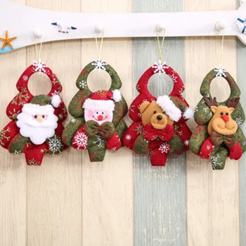 Коледна Украса На Дома На Дядо Коледа, Снежен Човек Лосове Елен Мечка Коледна Елха, Висящи Висулка Подаръци Декор, Кукли И Аксесоари