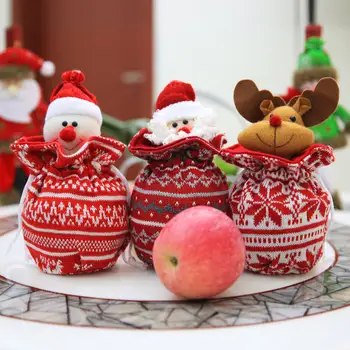 Креативна Коледна Чанта За Ябълки, Коледа Подарък От Опаковки Bag, Снежен Човек, Дядо Коледа, Лос, Мечка, Ябълчна Чанта За Децата, Коледна Украса, Торбичка За Бонбони
