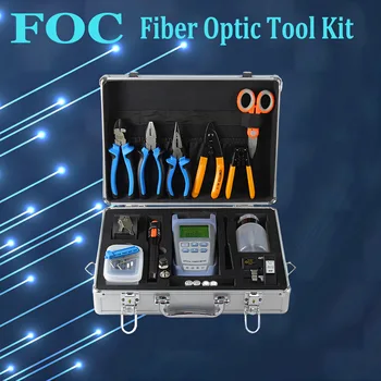 Кутия за Инструменти за снаждане с Оптични влакна и с нож и електромера VFL Стриптизьорка FTTH, Fiber Optic Tool Kit