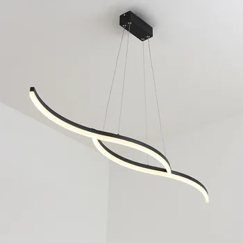 Минимализъм модерни led висящи лампи за трапезария кухня черен/бял алуминий Окачен лампа, окачена лампа led блясък