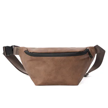 Модерен Мъжки Нагрудная чанта в стил ретро, Однотонная Проста Чанта През Рамо, Нова Тенденция Универсална Поясная Чанта 2022