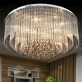 Модерните Кръгли Кристални плафониери Лампа D80cm Луксозно Домашно Вътрешно Осветление на Европейското Фоайето Спалня плафониери AC90V-260V