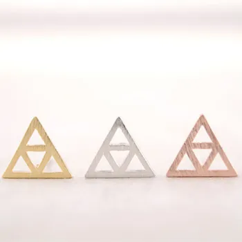 Модни Трехугольные Обеци-Розово с Две триъгълници комбиниран Дизайн за жени