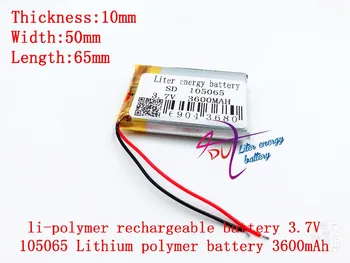 най-добрият батерия марка 105065 3600 mah 3,7 В акумулаторни батерии GPS навигатор MP4 акумулаторна батерия