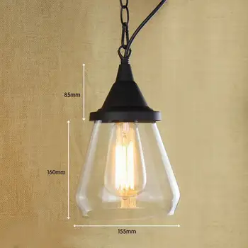 Нов дизайн на ретро Окачен лампа от прозрачно стъкло с електрическата крушка на Едисон | Кухненски осветителни тела и оборудване за кабинет