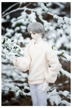 Облекло за кукли BJD костюми 1/3 1/4 SD17 Размер на Чичо универсален бежов бял вълнен пуловер с кръгло деколте и дълъг ръкав аксесоари за кукли