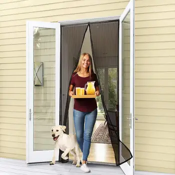 Подсилени на вратата с магнитен екран, противомоскитная врата шторка подходящ за врати с размер до 39 x 82 см