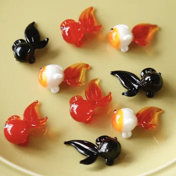 Стъкло Liuli Guofeng Златната Рибка Висулка се Изнасят за Япония Ръчно изработени САМ Обеци Ръчно изработени Аксесоари за Бижута Материал 2 елемента