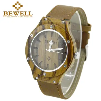 Часовници от масивно дърво BEWELL Maple Мъжки Кожени Кварцов часовник