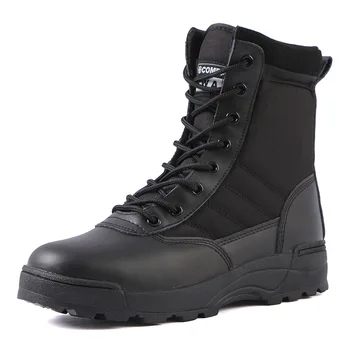 Черни улични обувки с висок берцем, Мъжки туристически ботуши със защита от удари и сблъсъци, Мъжки и женски военни обувки, Dr. тактически Обувки